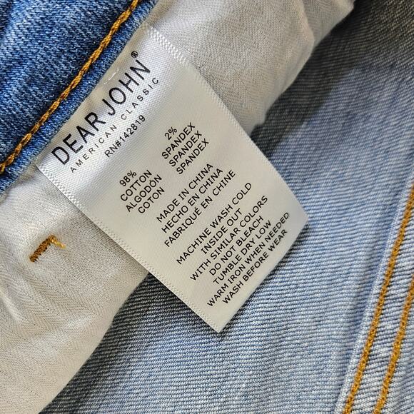 Dear John Julian Shorts High Rise Light Wash Distressed Raw Hem Denim Size 33 - Picture 10 of 13